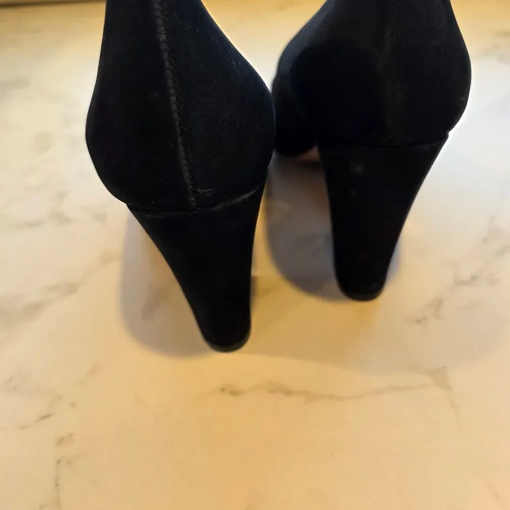 Antonio Melani Black Suede Pointed-Toe Heels